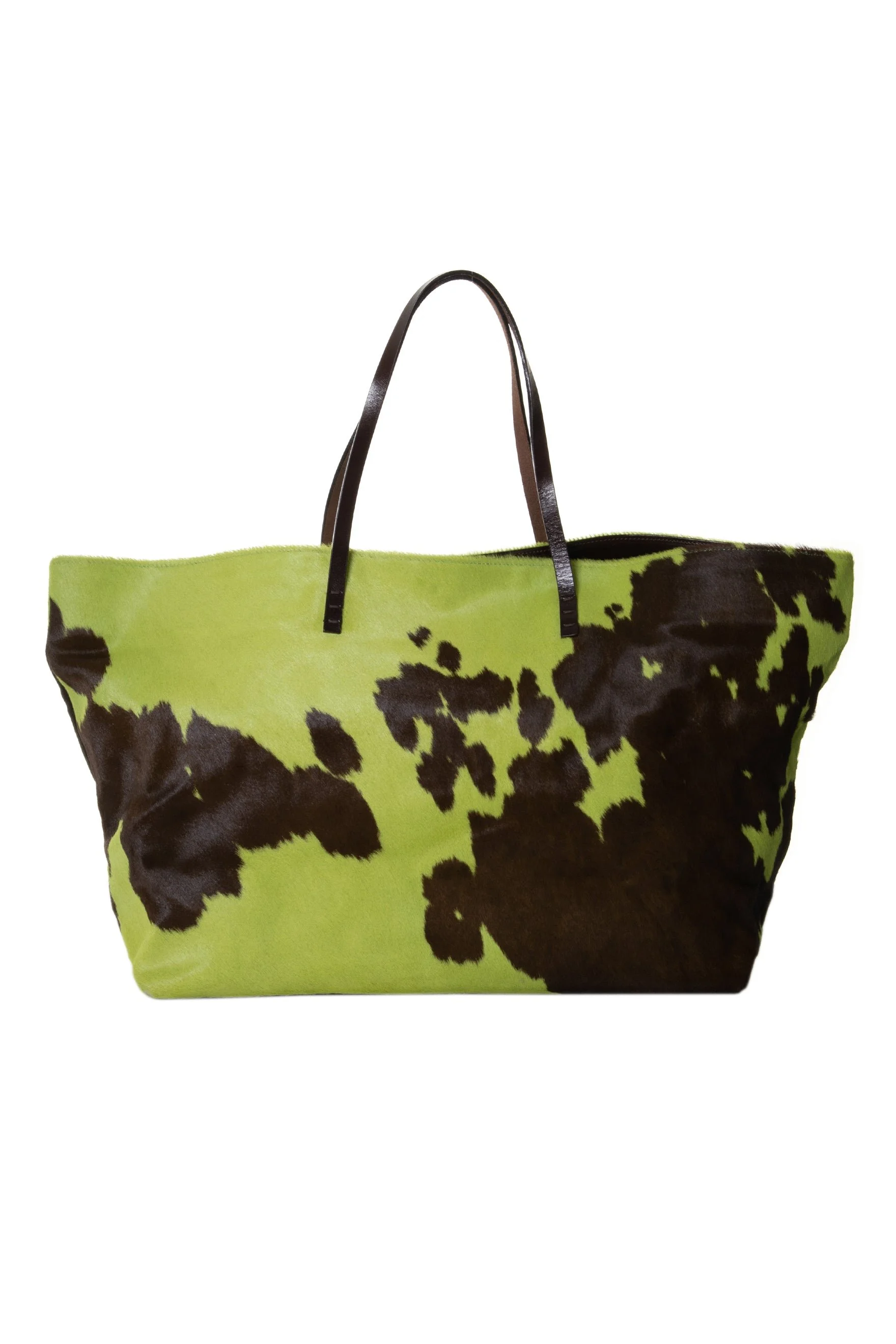 Fendi Green Cowhide Tote Bag