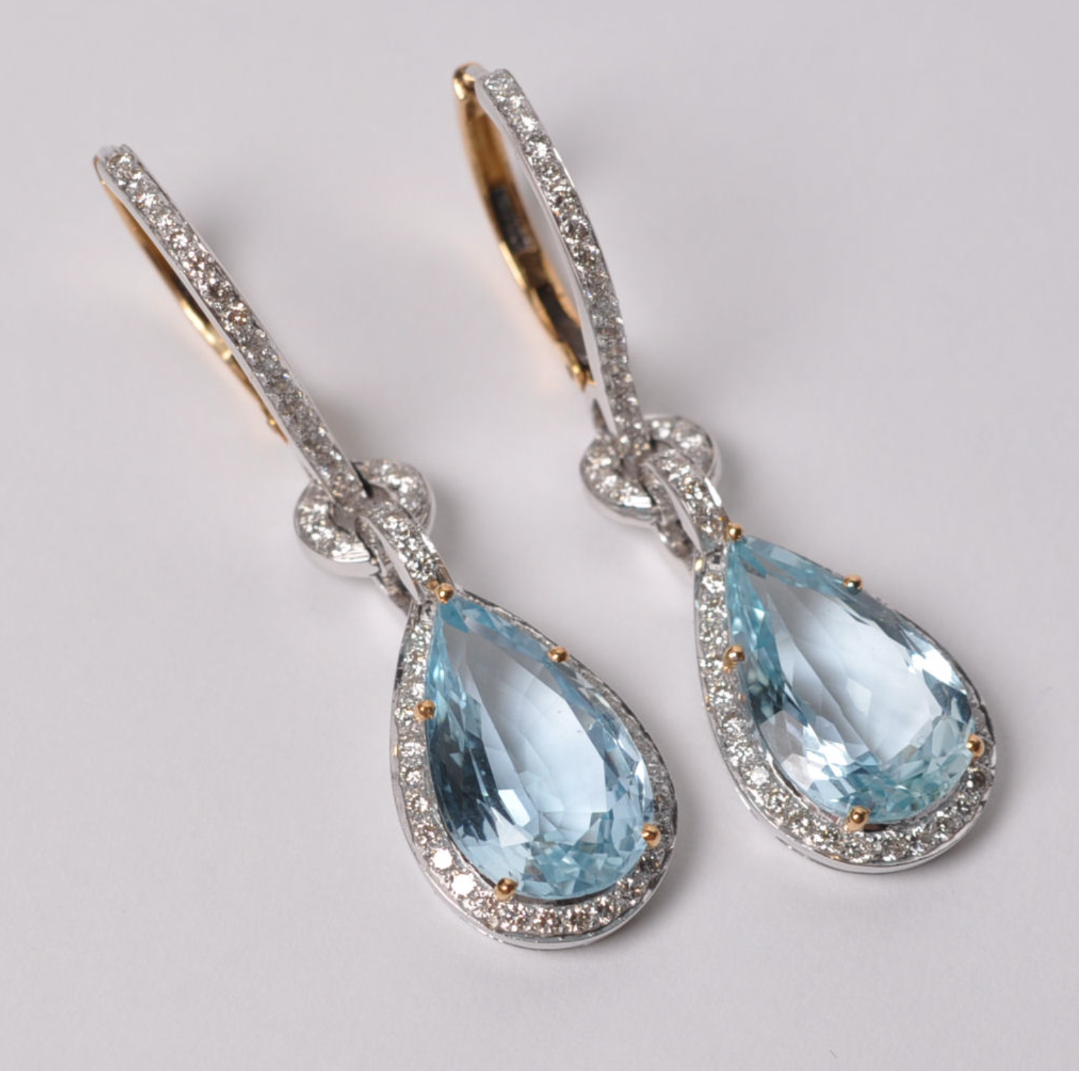 Bruun Rasmussen Aquamarine and Diamond Earrings