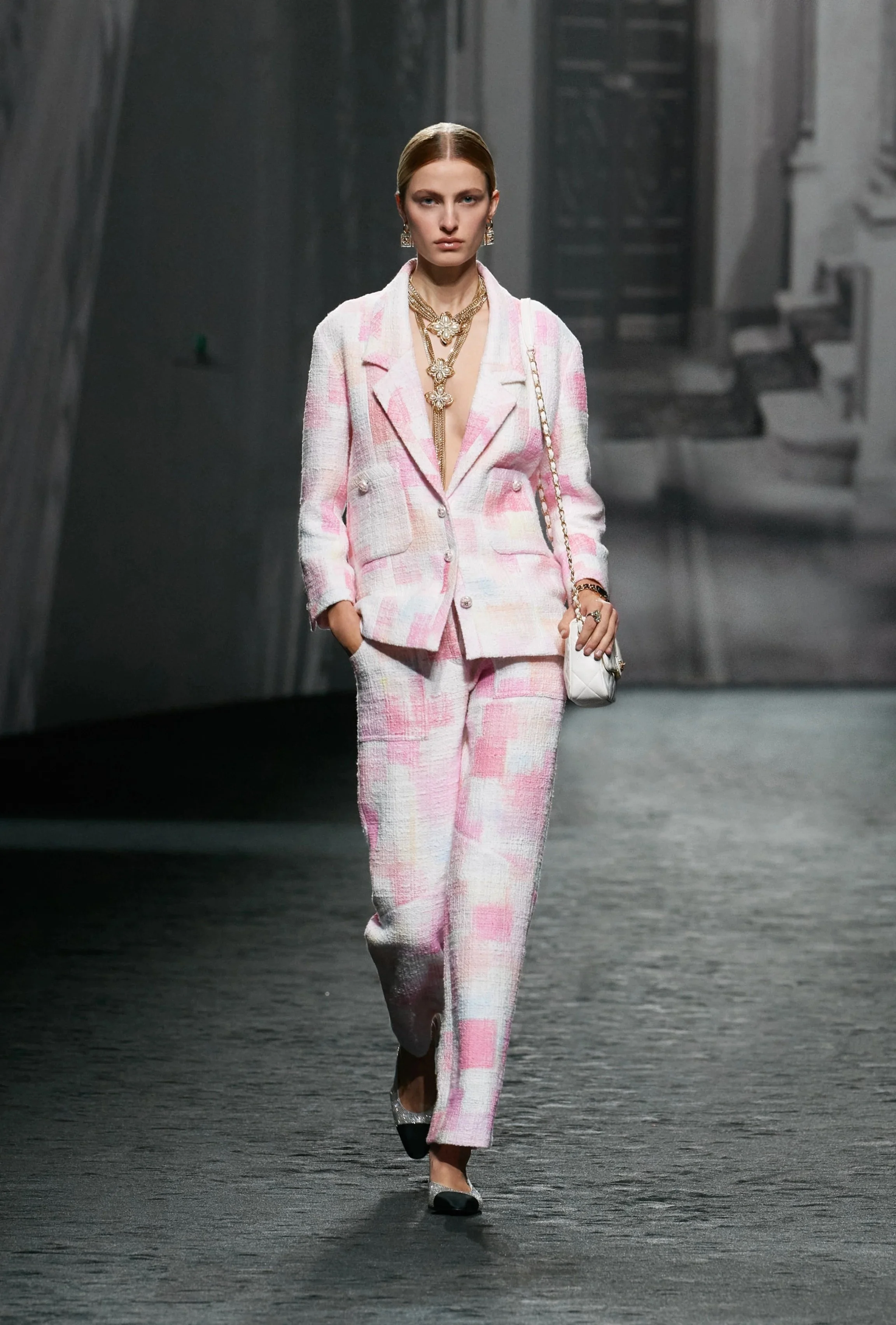 Chanel Wool Check Trousers