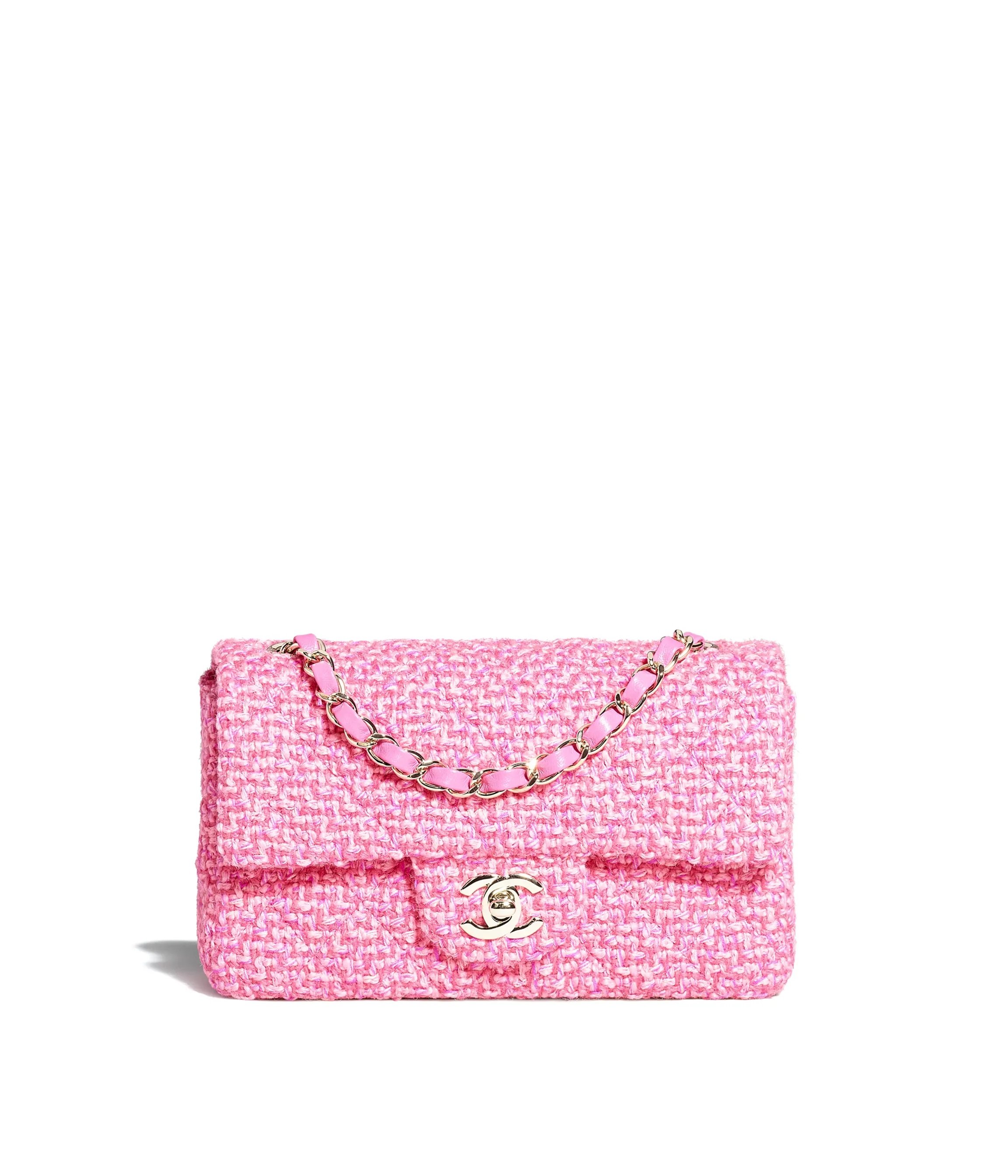 Chanel 2.55 Flap Bag in Pink, Dark Pink & Fuchsia Wool Tweed — UFO