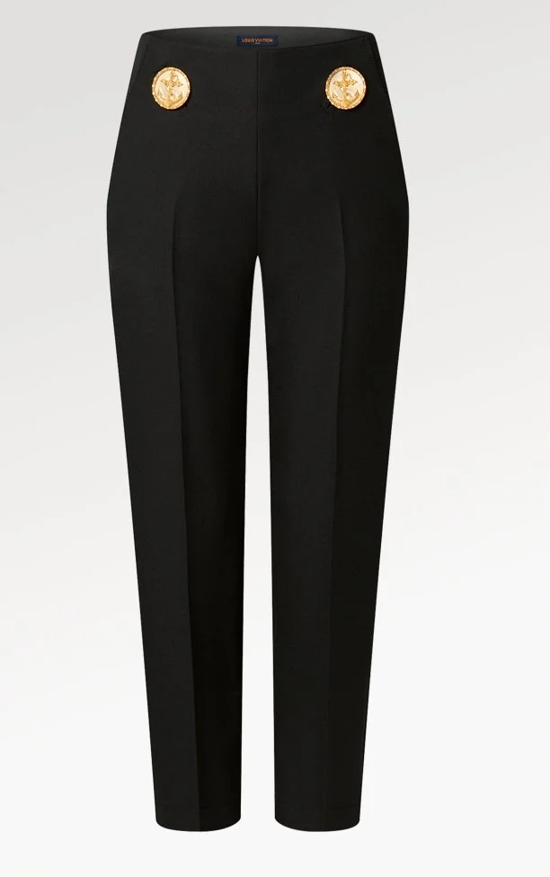 Louis Vuitton Oversized Anchor Button Dressy Trousers