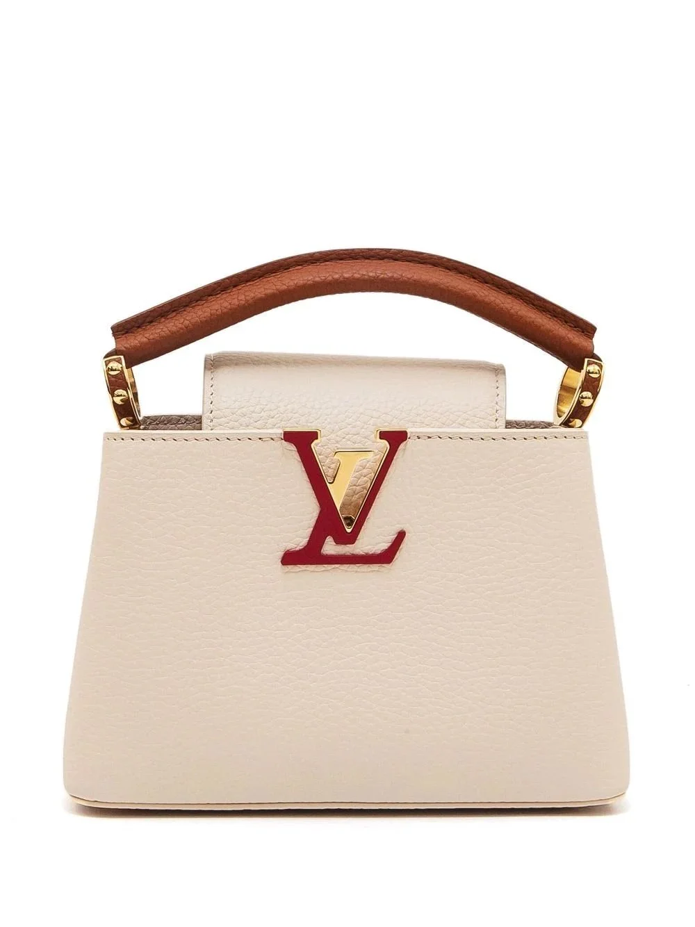 Louis Vuitton Capucines Mini Bag in White/Scarlet Red