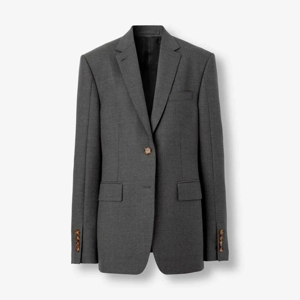 Burberry Wool Tailored Jacket in Green