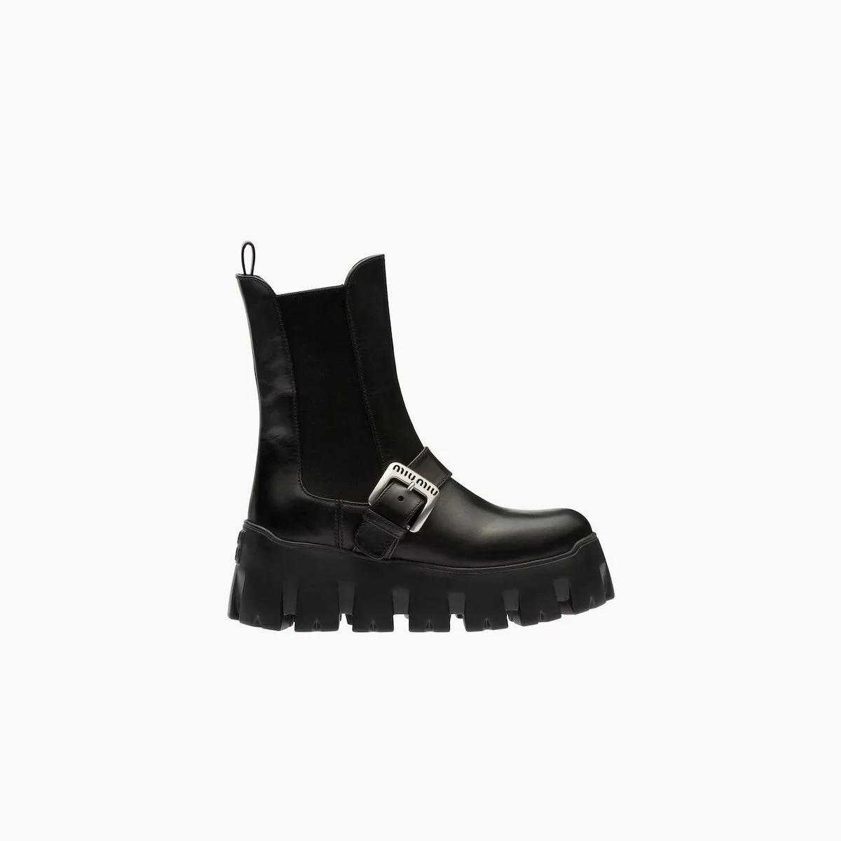 Miu Miu Leather Booties with Strap