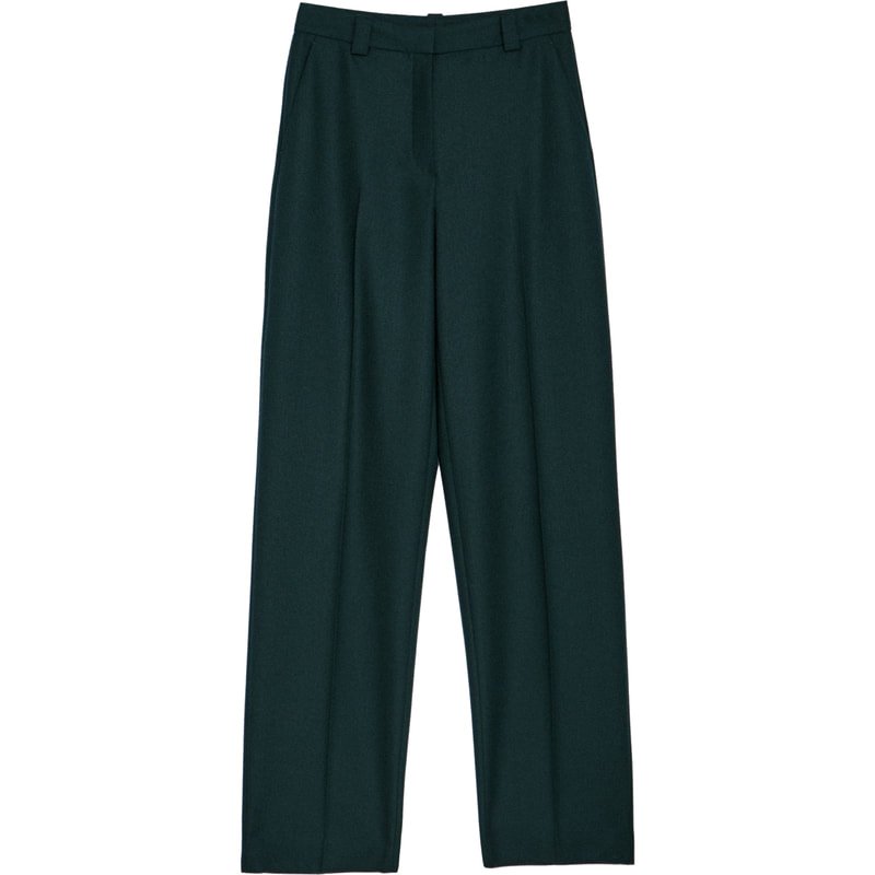 Massimo Dutti 100% Wool Wide-Leg Flannel Trousers in Green.jpeg