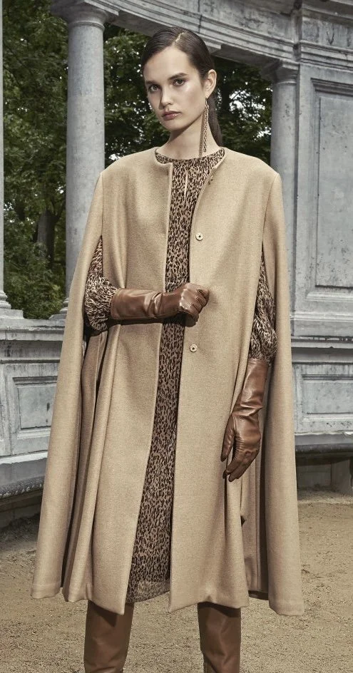 Natan Couture Dogane Wool Cape in Neutral