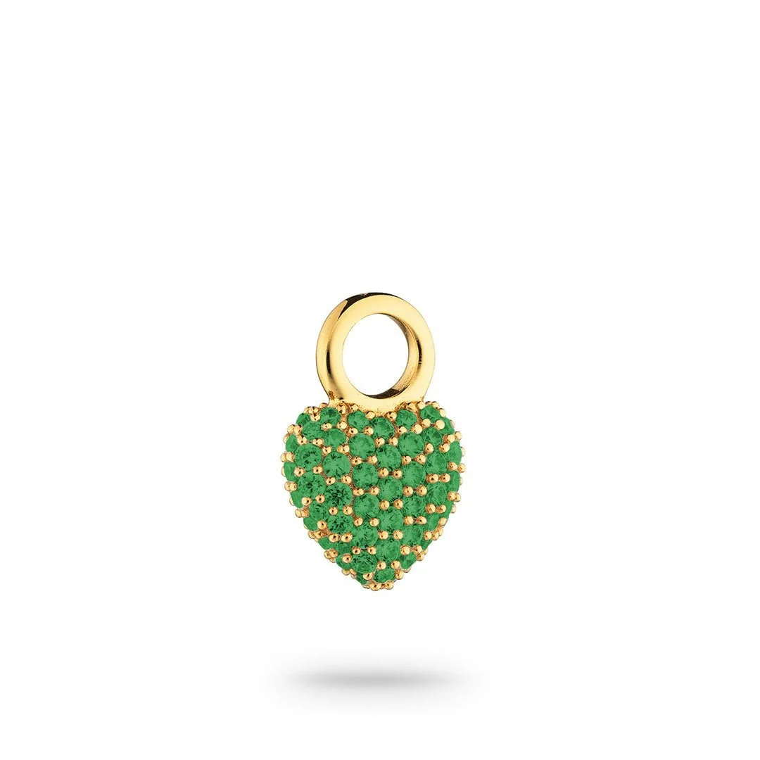 Charlotte Bonde Eternal Heart Mini Pendant in Green Spinel