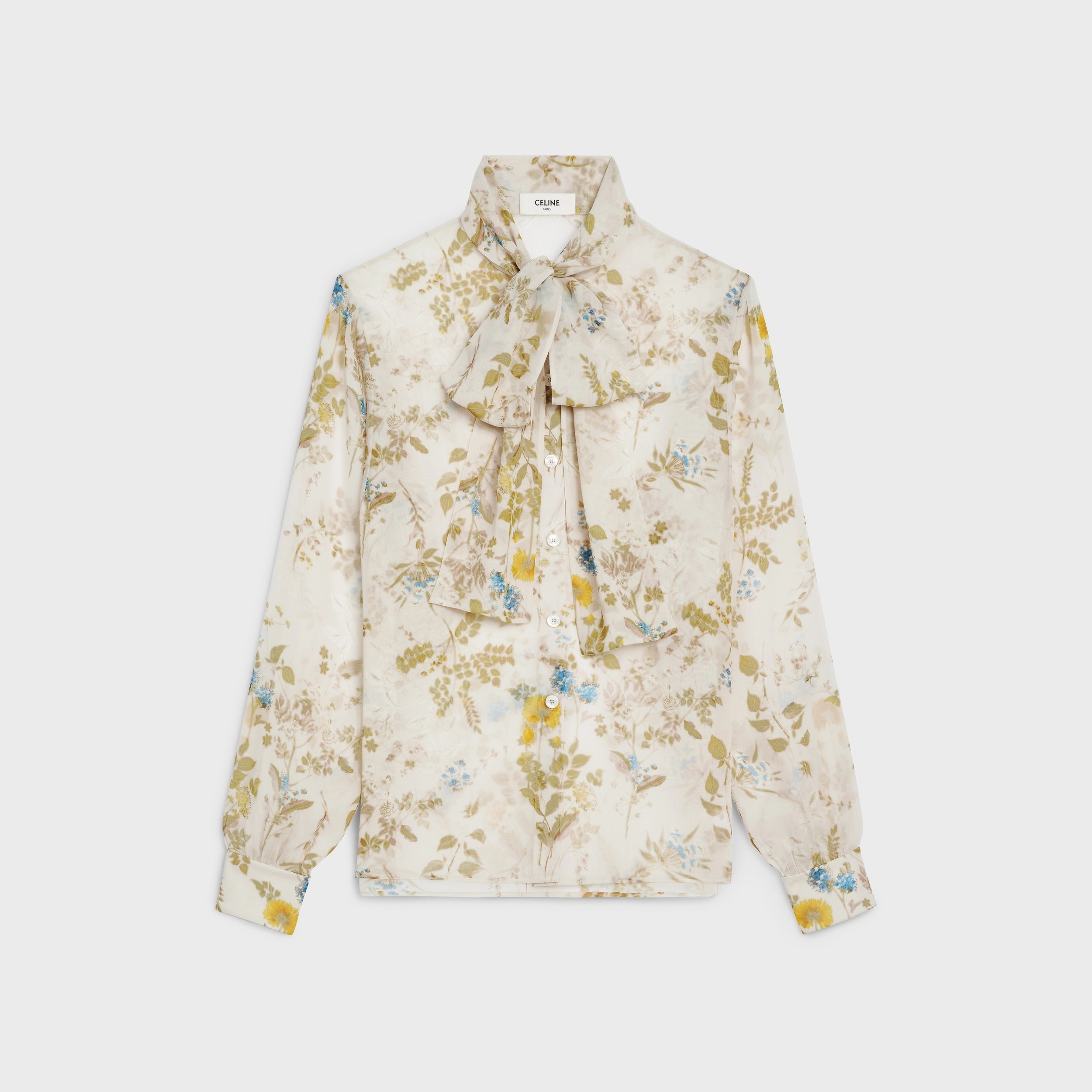 Céline Lavallière Blouse in PlatreJauneBleu Silk Georgette.jpg