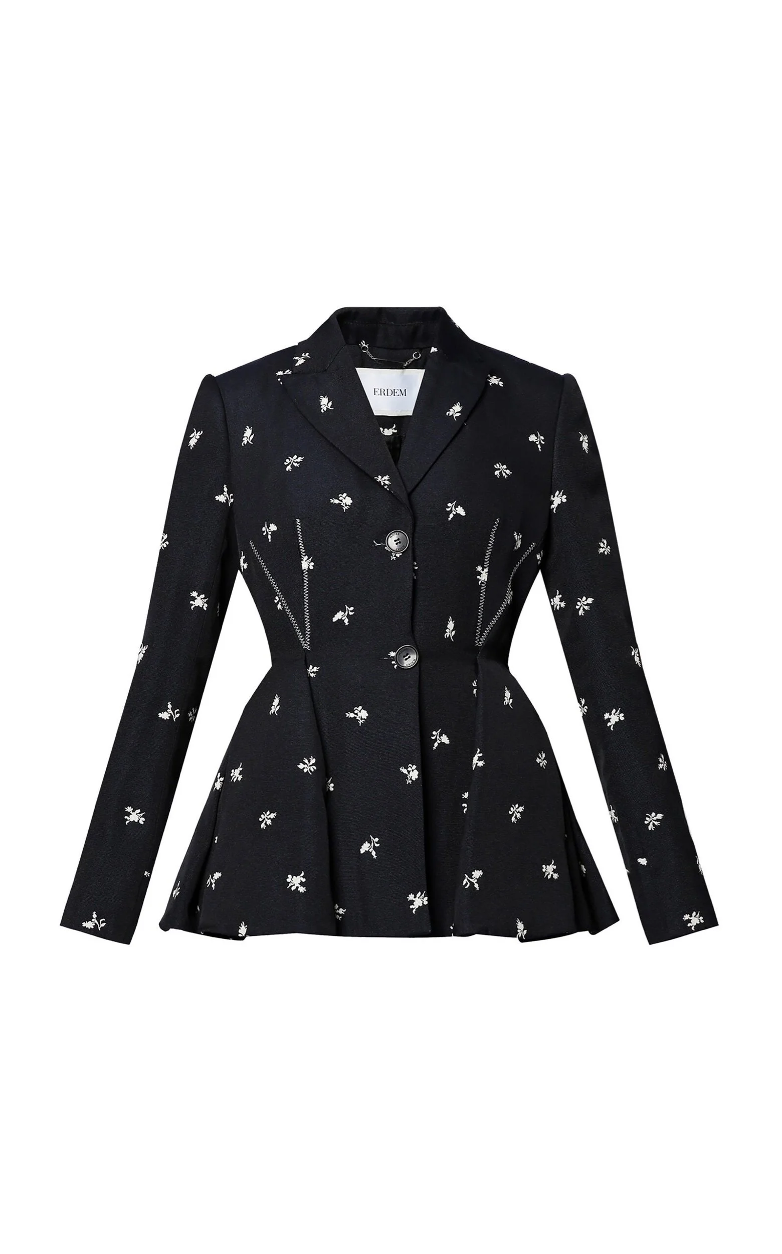 Erdem Ottoman Jacquard Peplum Jacket