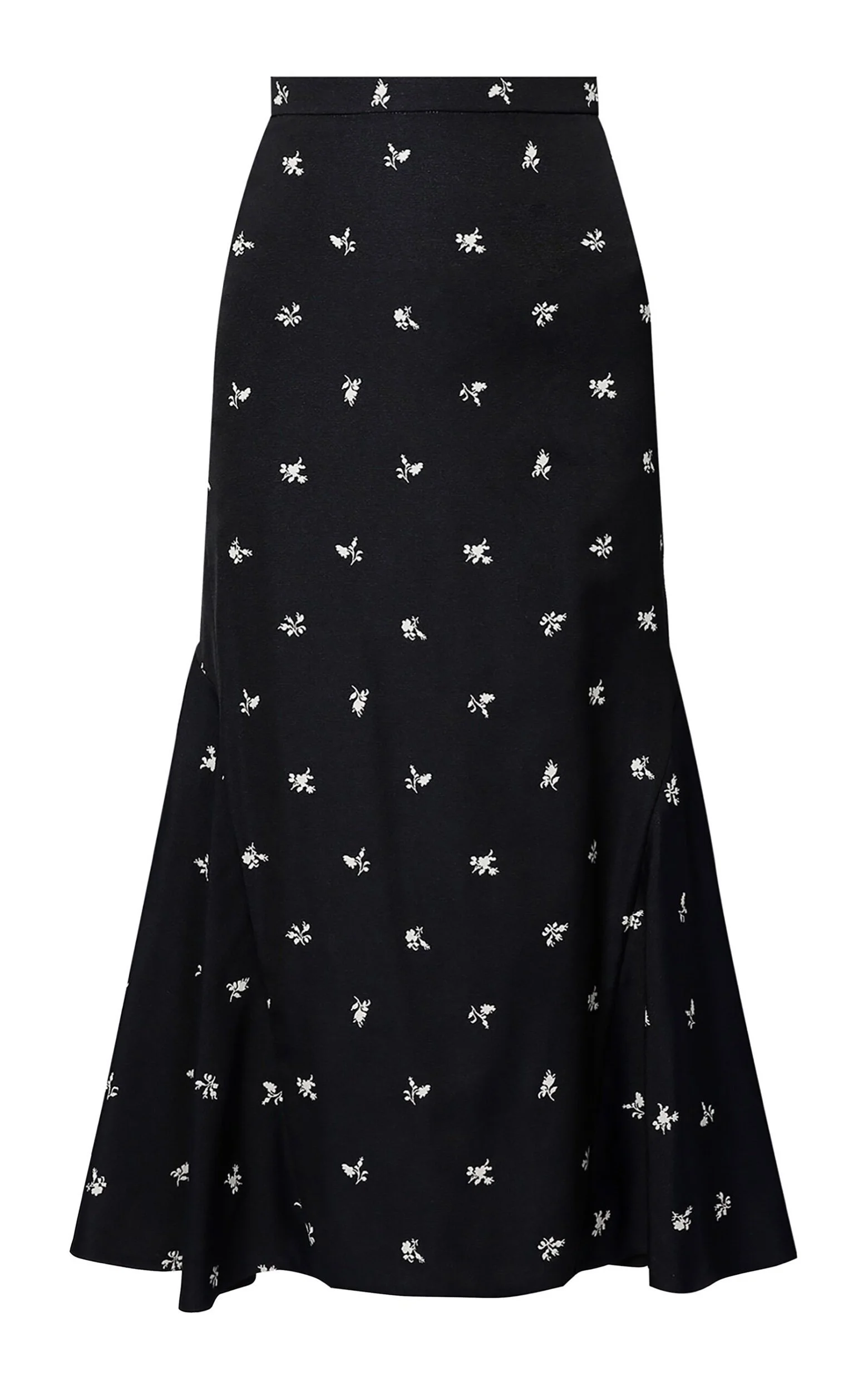 Erdem Flared Ottoman Jacquard Midi Skirt