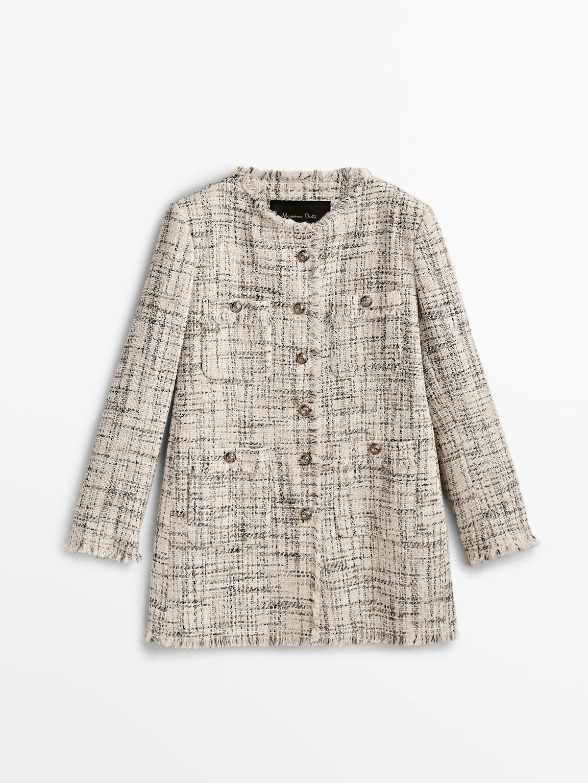 Massimo Dutti Long Jacket with Golden Buttons
