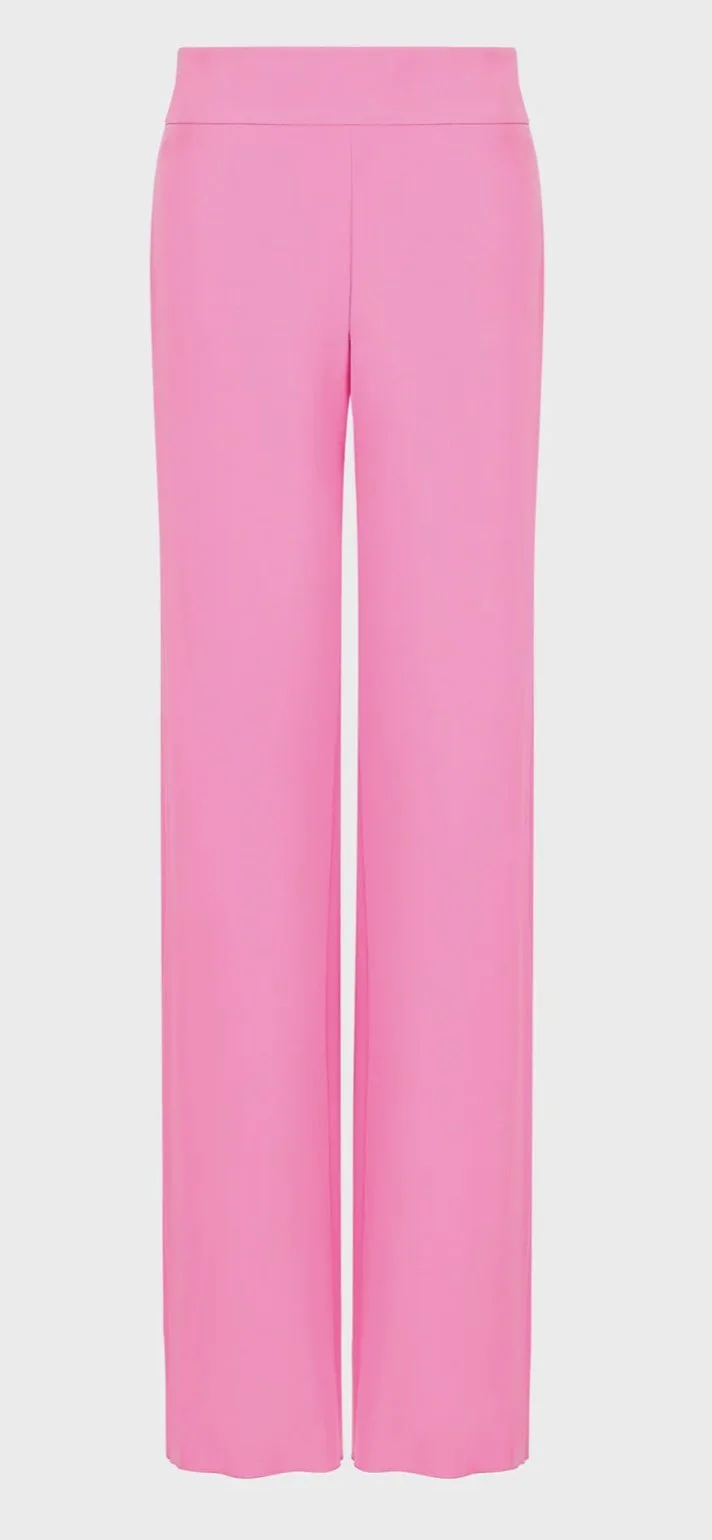 Emporio Armani Techno Cady Palazzo Trousers in Fuchsia