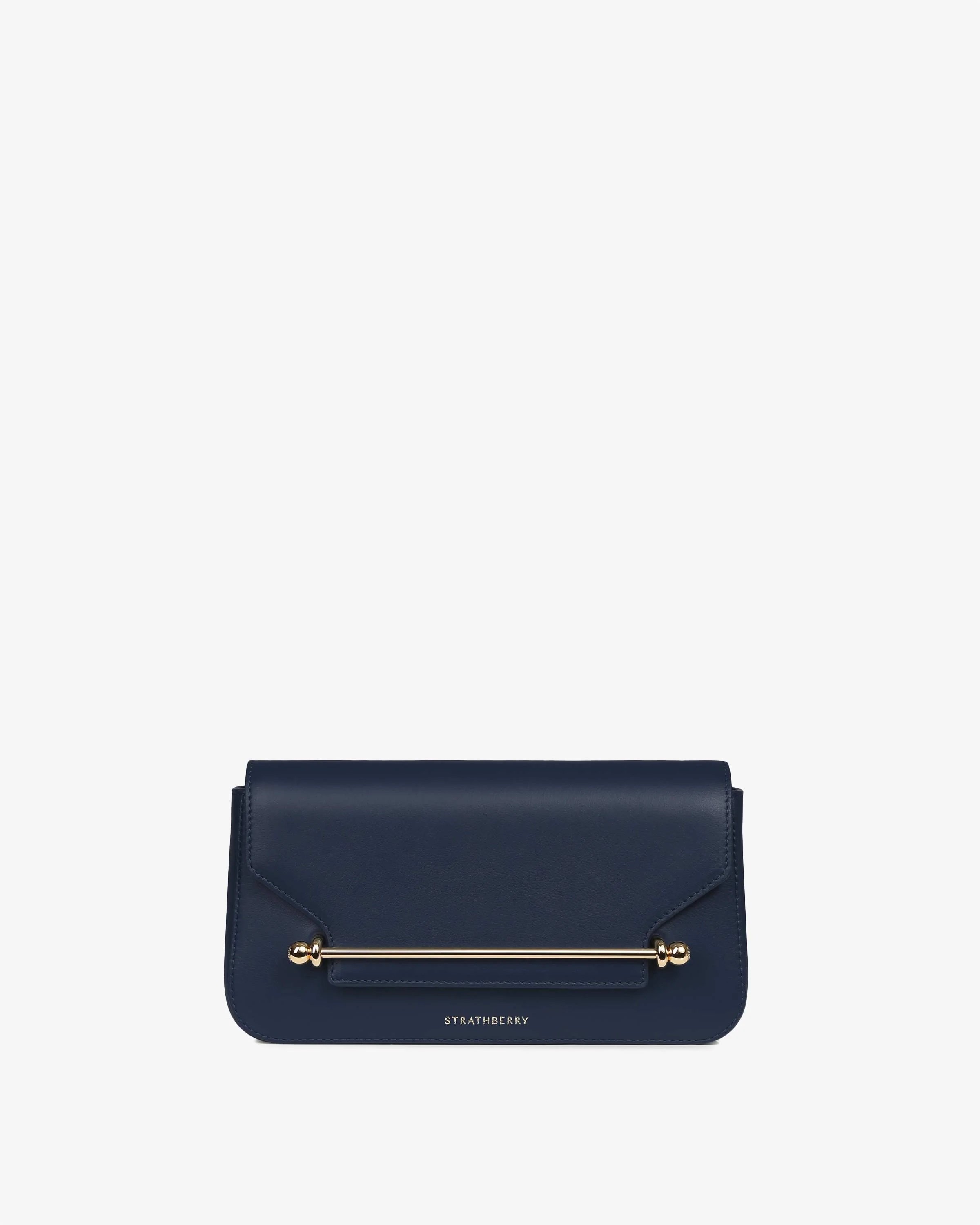 Strathberry EastWest Baguette Bag in Navy.jpg