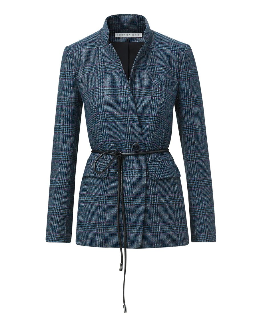 Veronica Beard Wilshire Houndstooth Dickey Jacket in Blue Multi.jpg