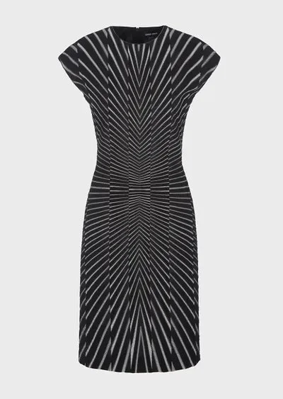 Giorgio Armani Sheath Dress with Jacquard Op-Art Motif