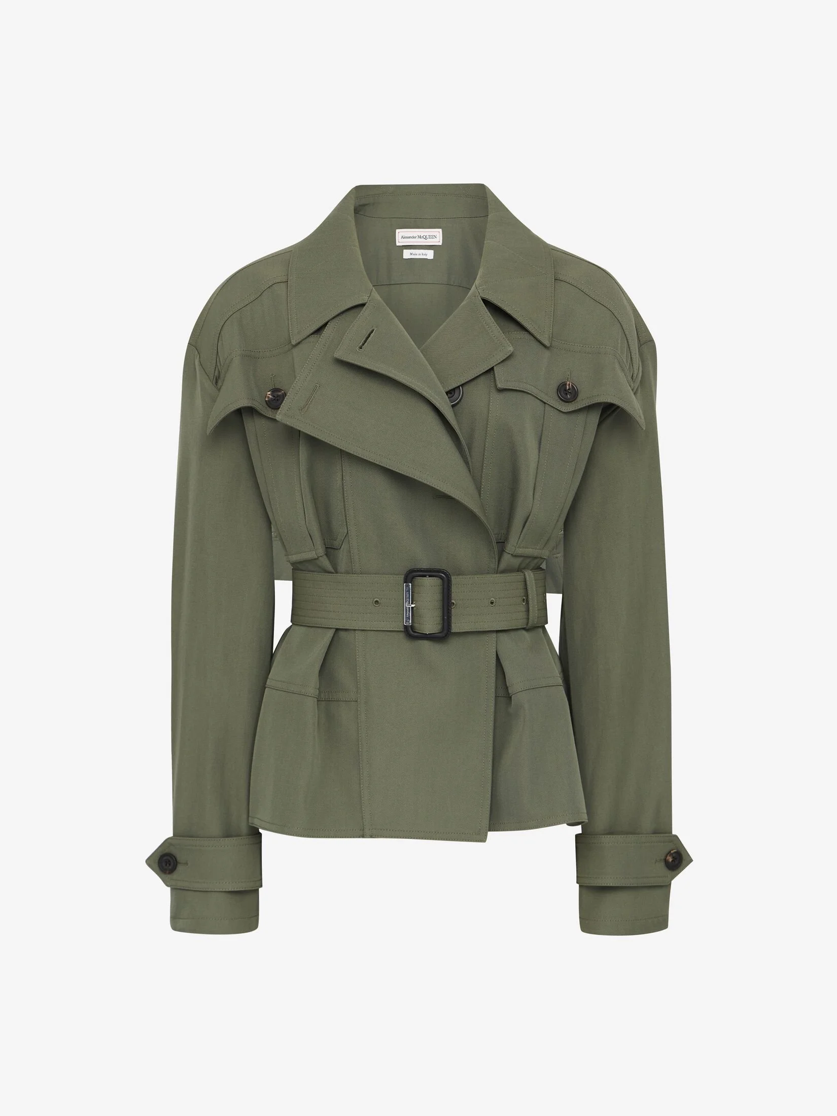 Alexander McQueen Dropped Shoulder Peplum Military Jacket