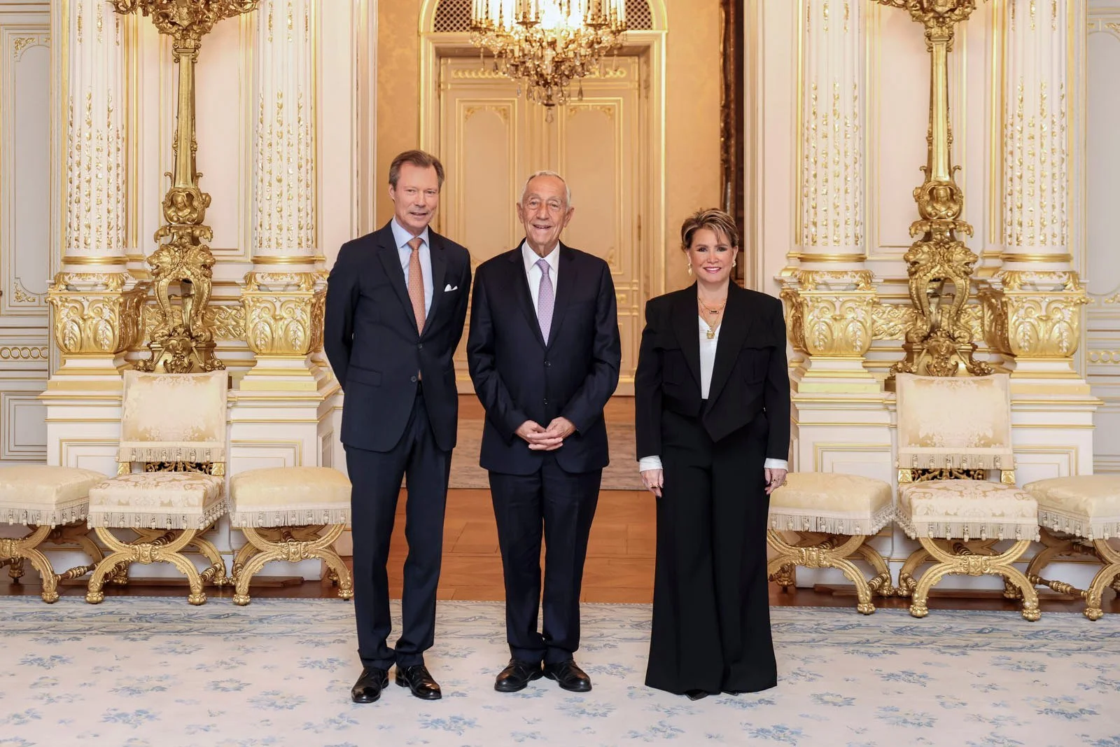 Grand Duke Henri and Grand Duchess Maria Teresa meet President of Portugal