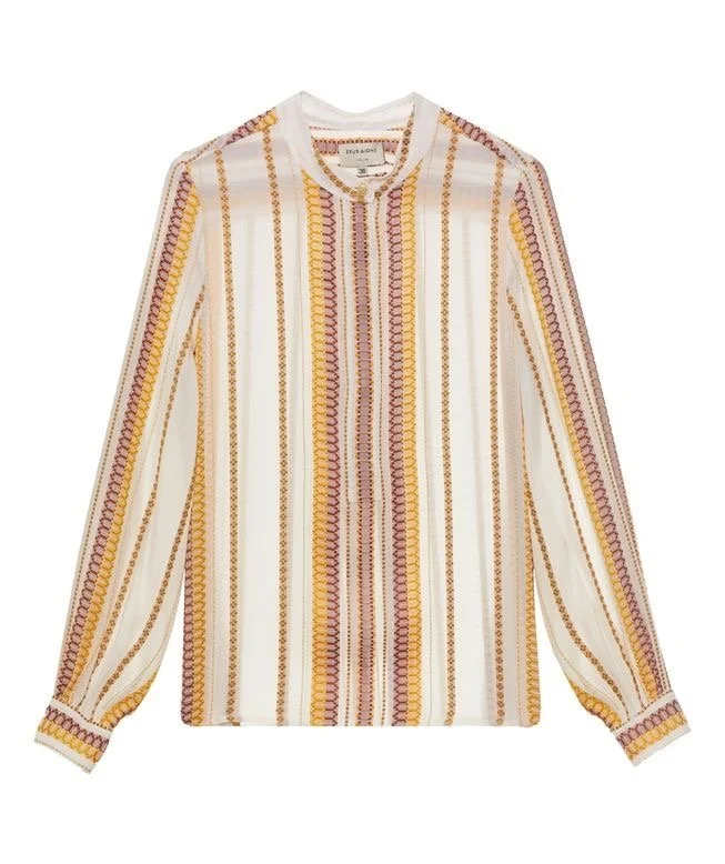 Zeus & Dione Hera Blouse in Maroon/Amber Gold