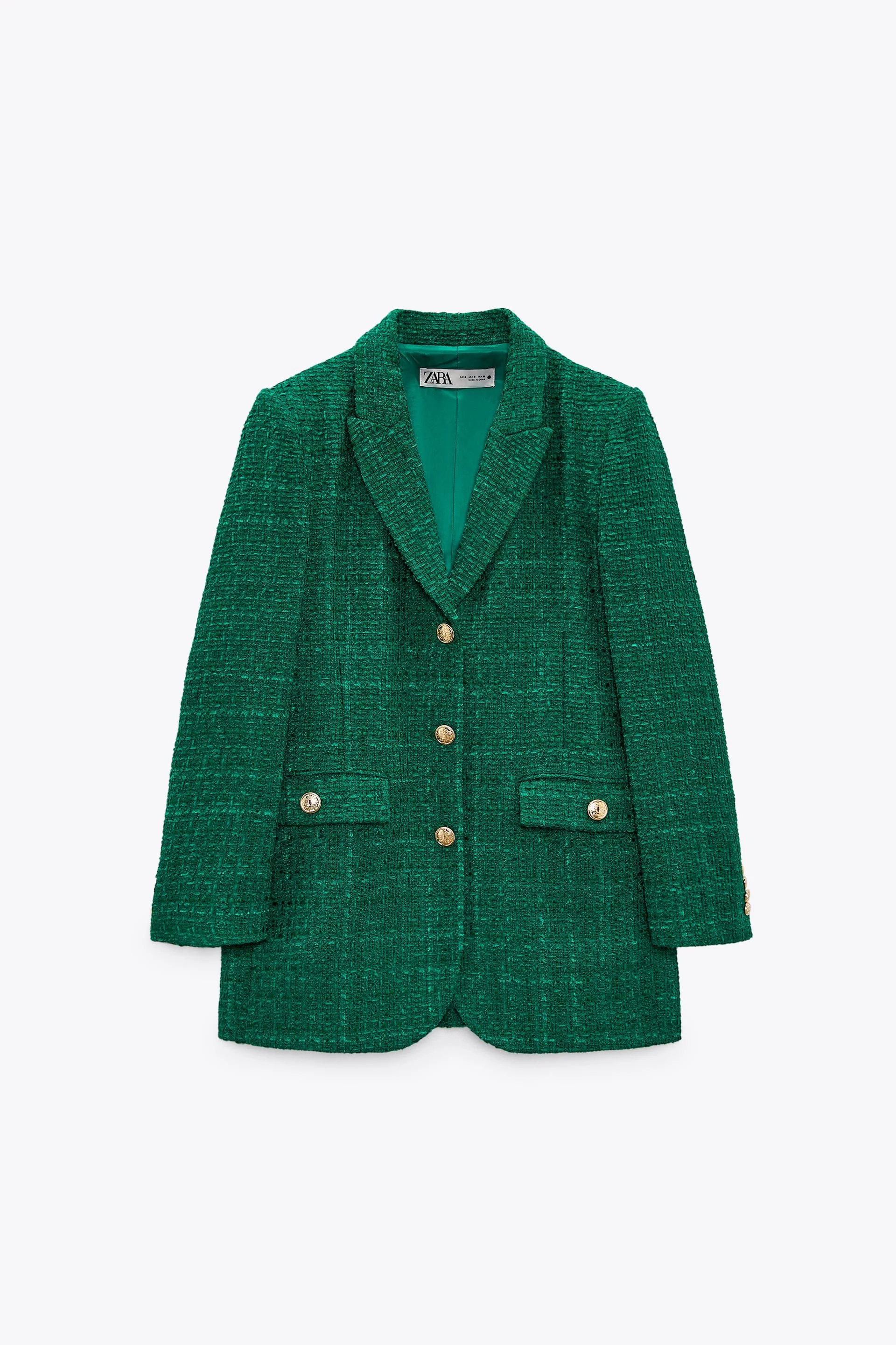 Zara Textured Blazer with Button Details