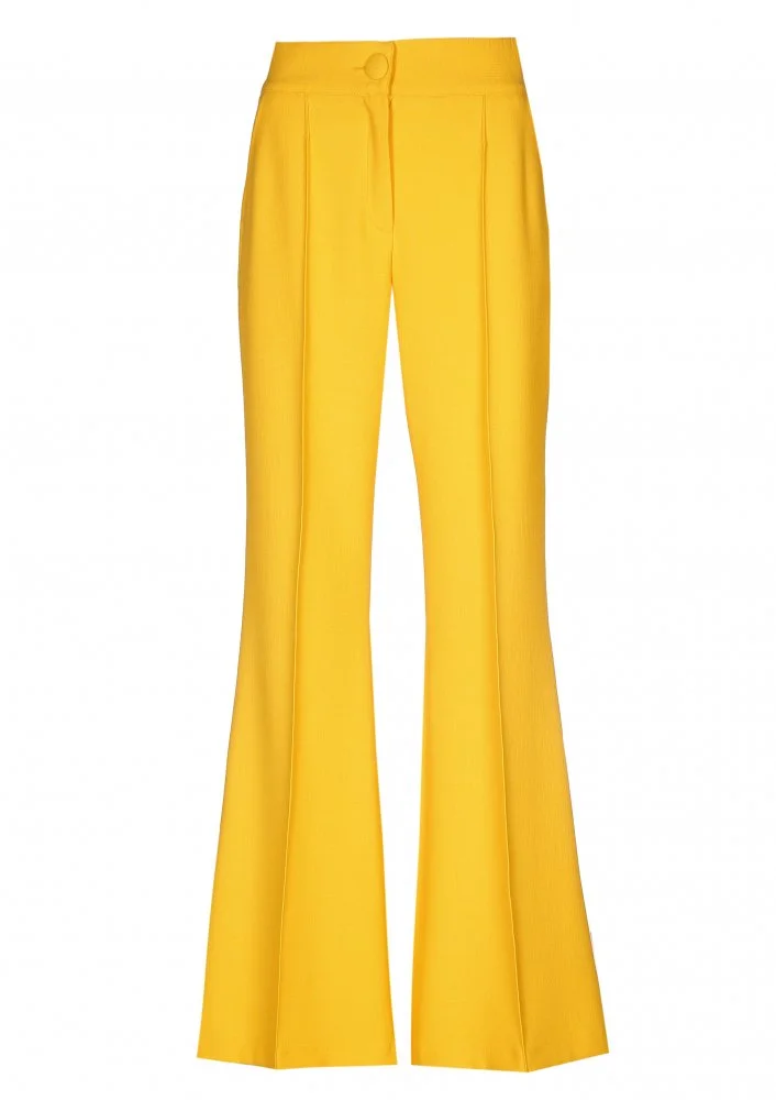 Caroline Biss Bootcut Crepe Trousers in Sun