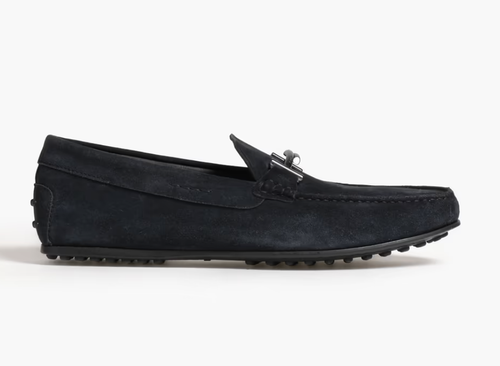 Tod’s Double T Loafers in Blue Suede