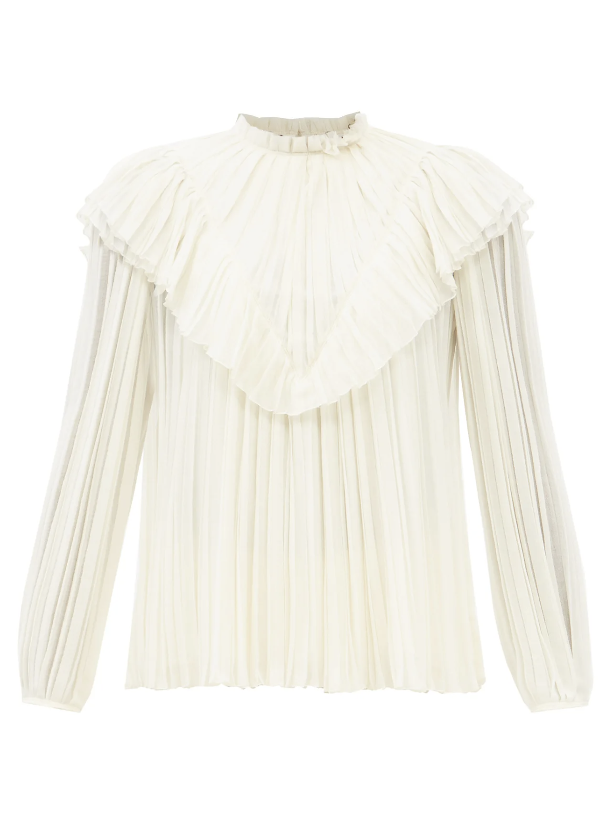 Chloé Ruffled Pleated Wool Blouse — UFO No More