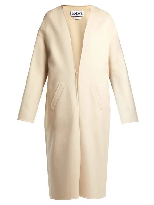 Loewe Collarless V Neck Coat
