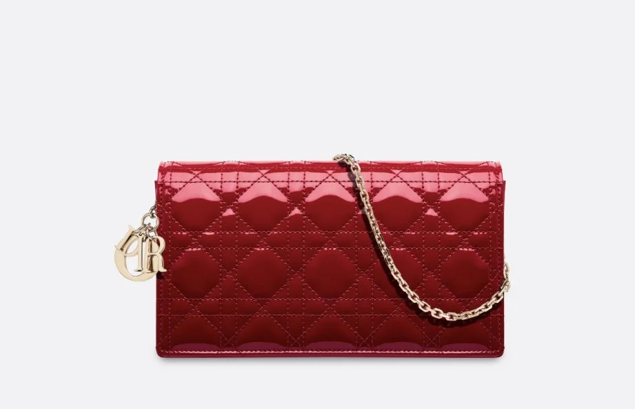Christian Dior Lady Dior Clutch in Red