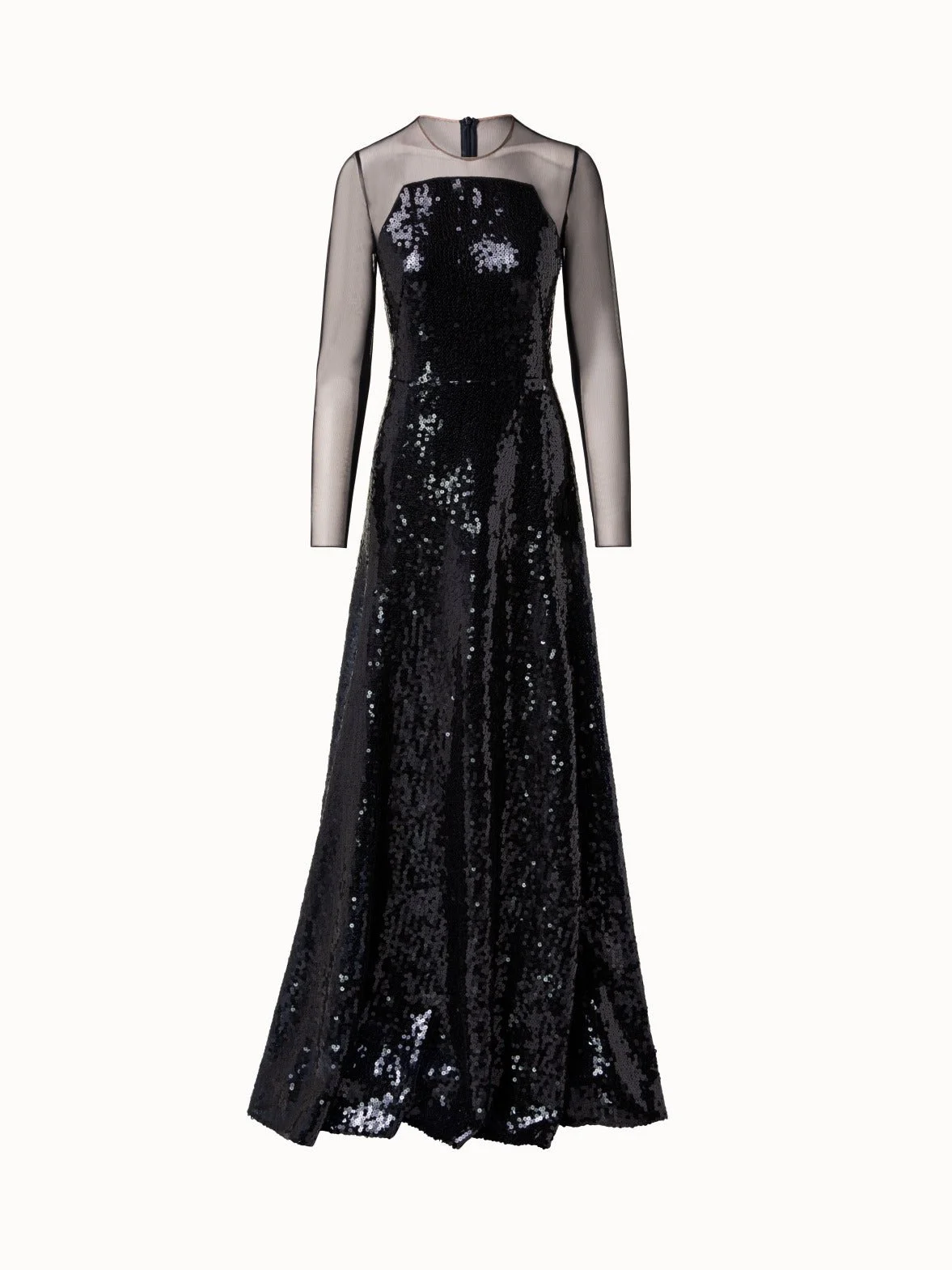 Akris Sequins Apron Bodice Gown