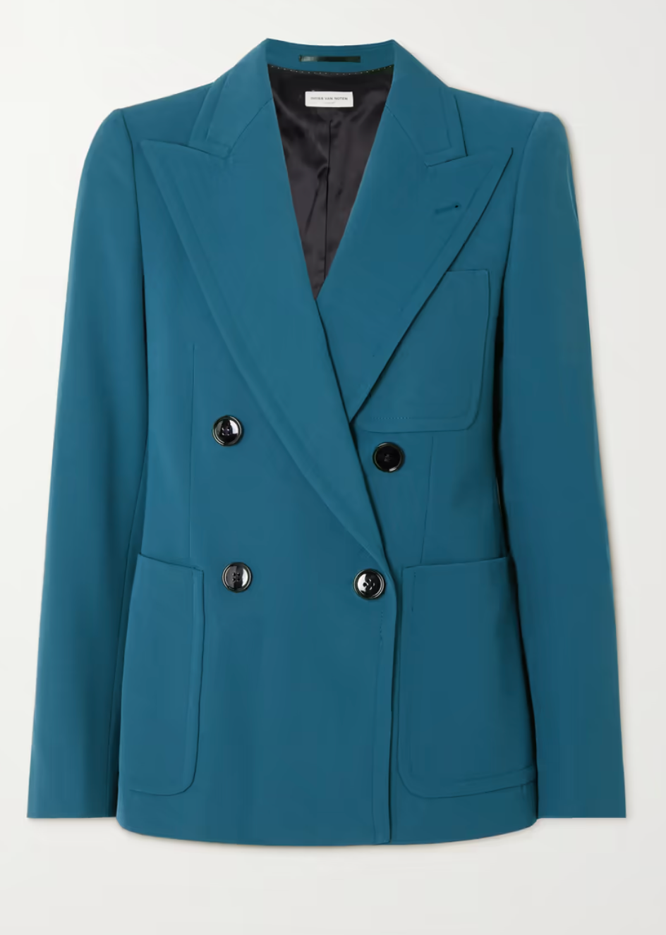 Dries Van Noten Beau Double-breasted Blazer in Blue Twill — UFO No