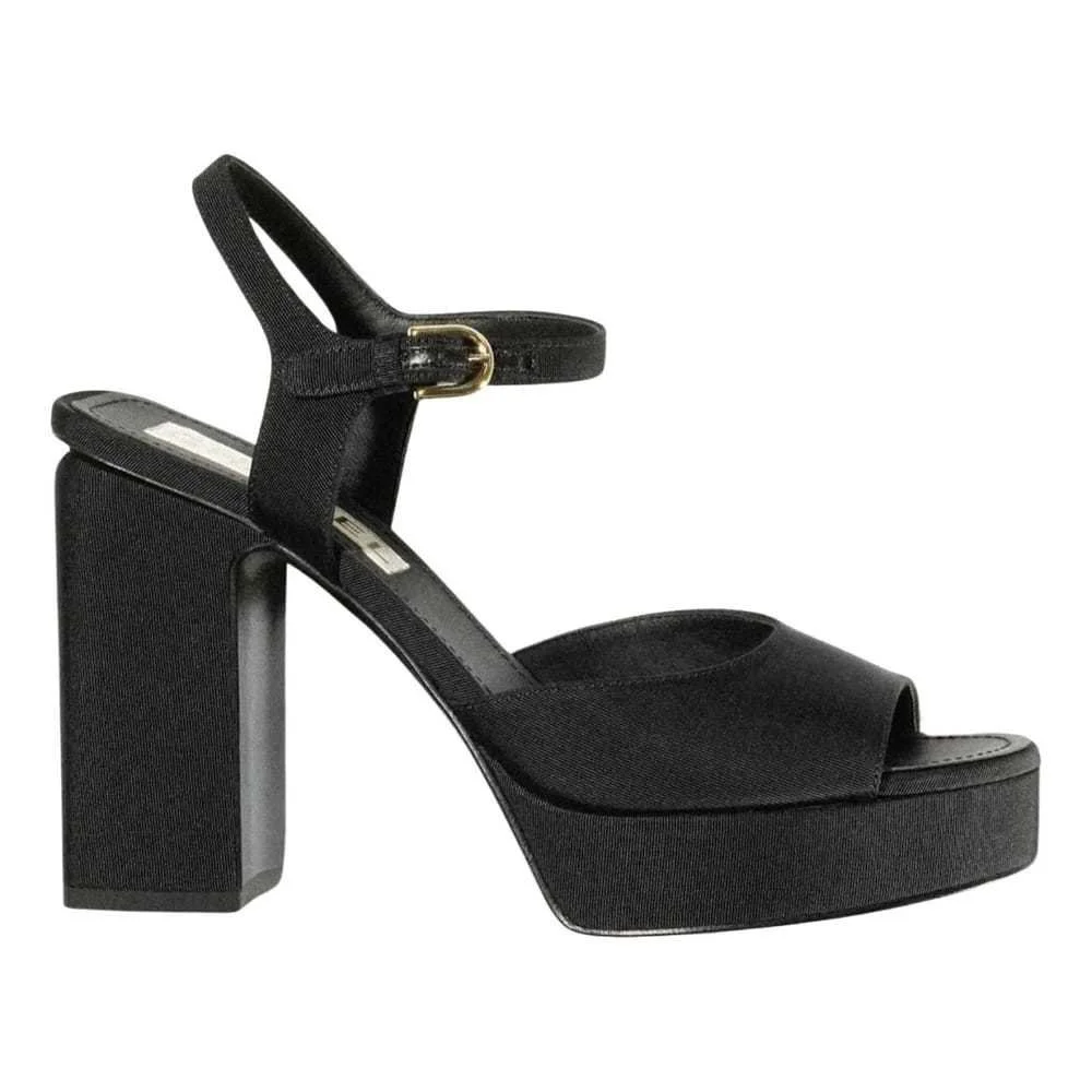 Chanel Block Heel Sandals in Black