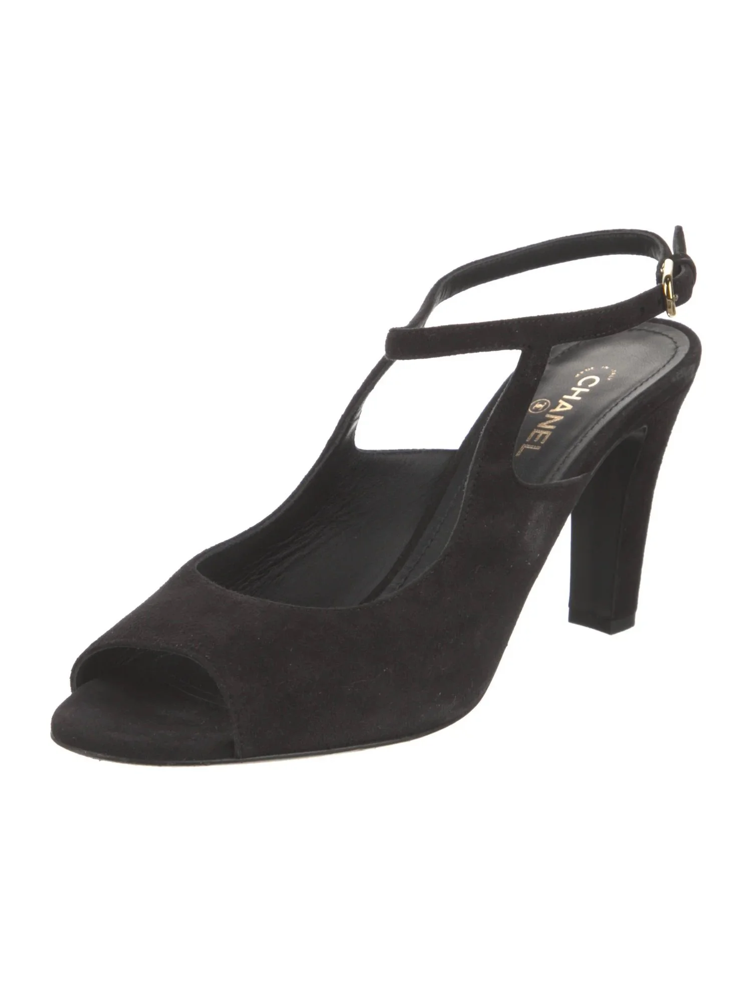 chanel open toe platform