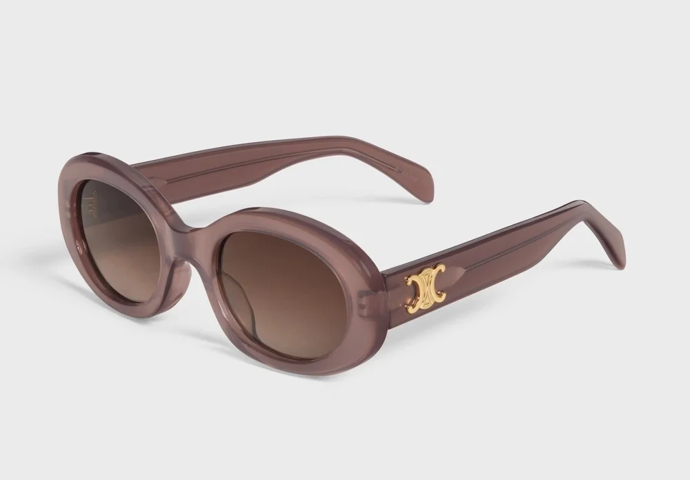 Céline Triomphe 01 Sunglasses in Acetate Milky Hazelnut  display picture 2