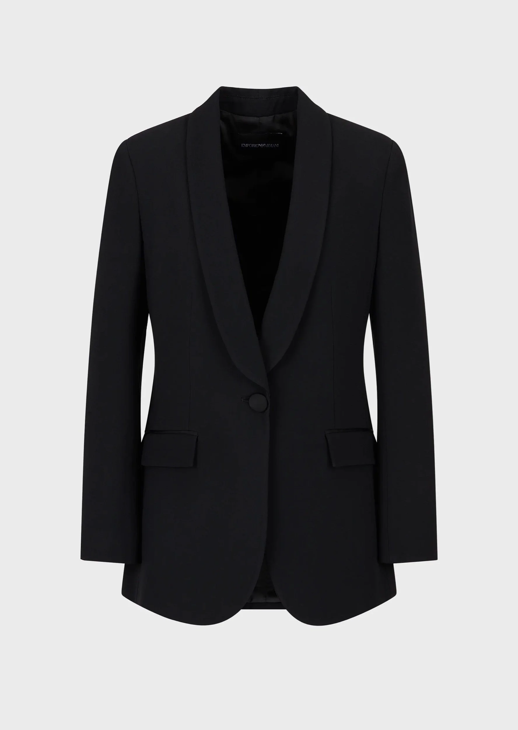 Emporio Armani Shawl Lapel Collar Blazer in Black