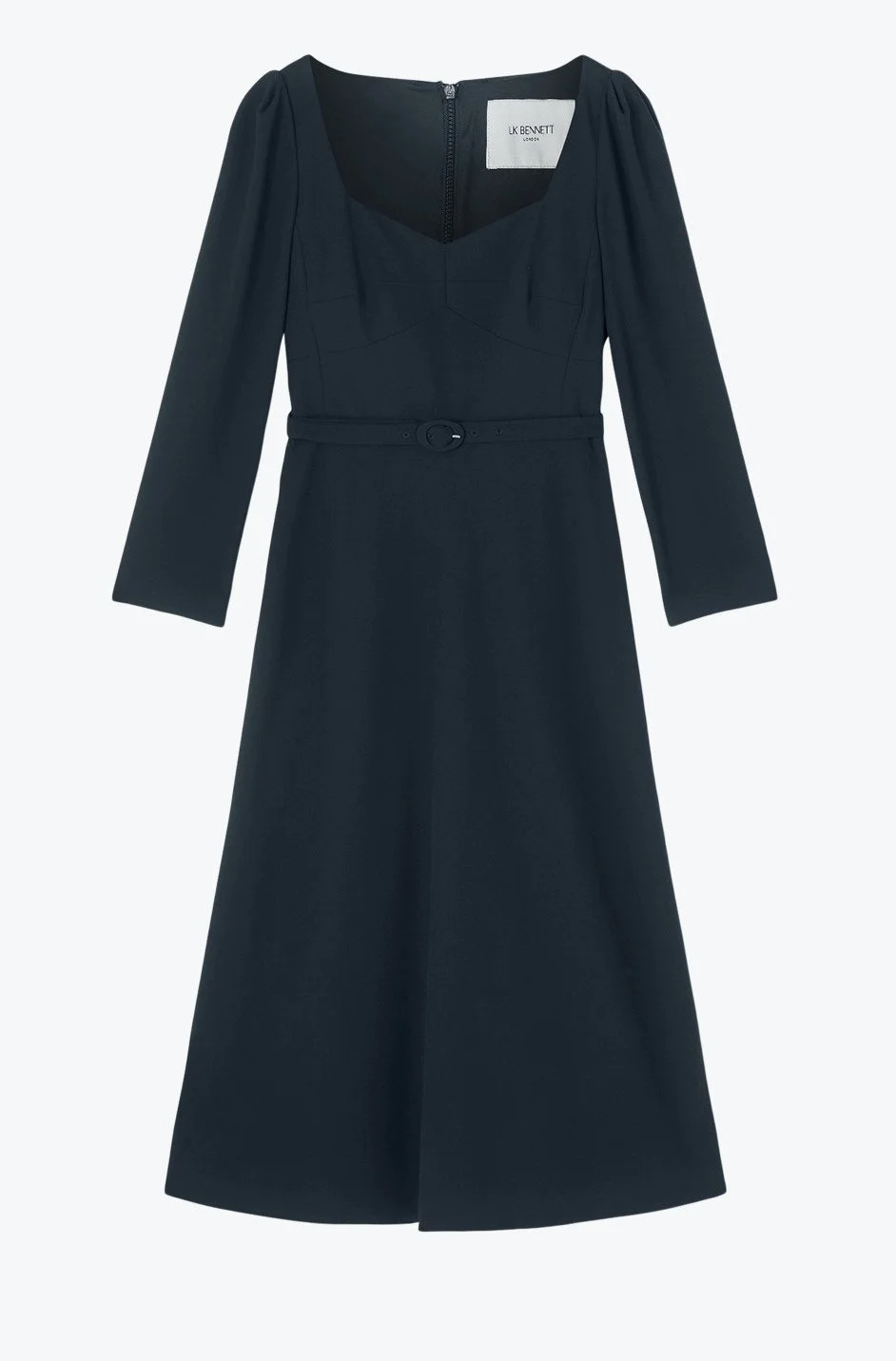LK Bennett Katerina Crepe Belted Dress in Navy