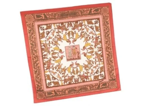 Hermes Early America Cashmere Silk 90cm Scarf