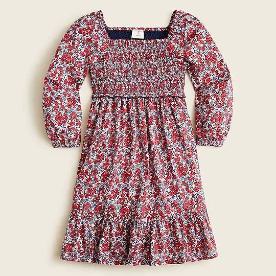 J.Crew Girls Smocked Dress With Long Sleeves