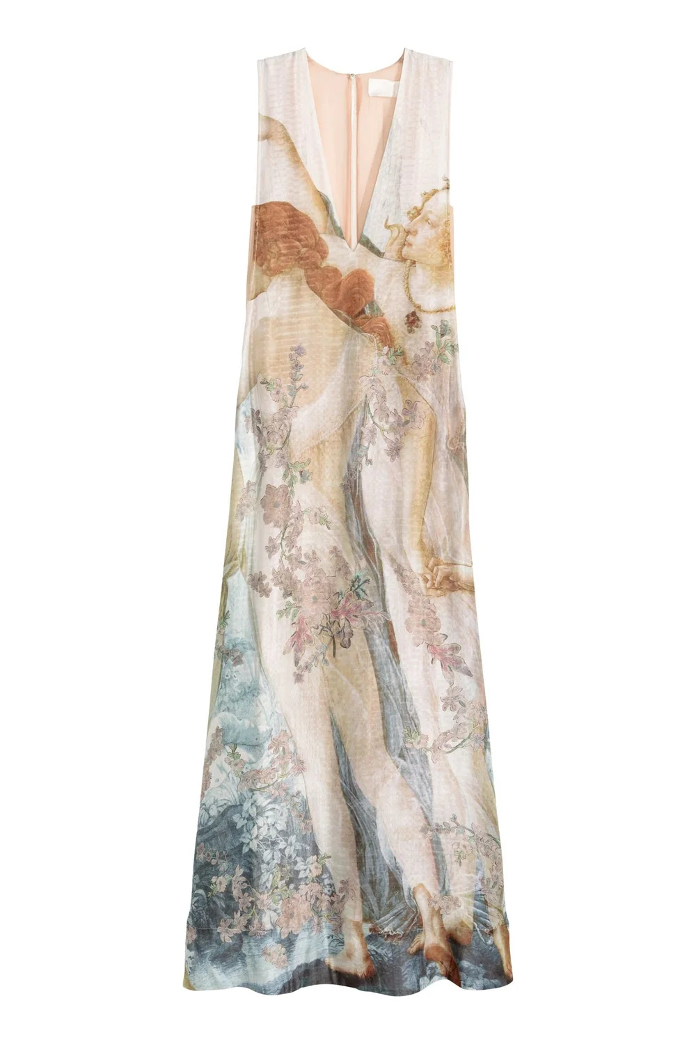 h&m long silk dress H&M Conscious Collection Printed Silk Long Dress — UFO No More