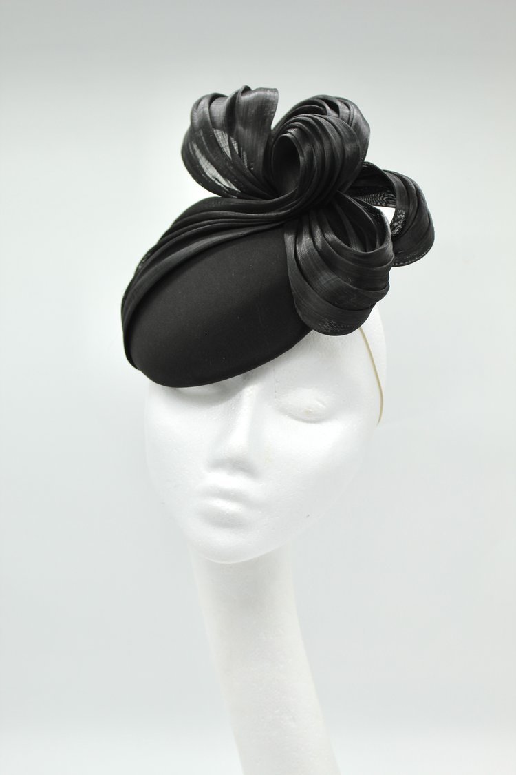 Juliette Botterill Silk Twist Percher Hat in Black.jpg