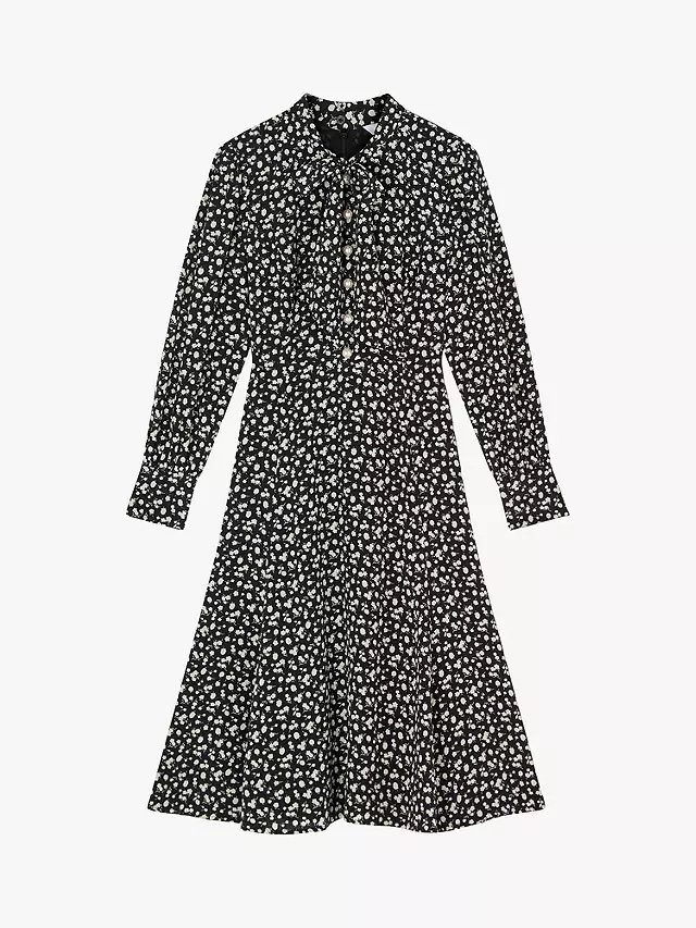 LK Bennett Mortimer Dress in Black/White Floral Print
