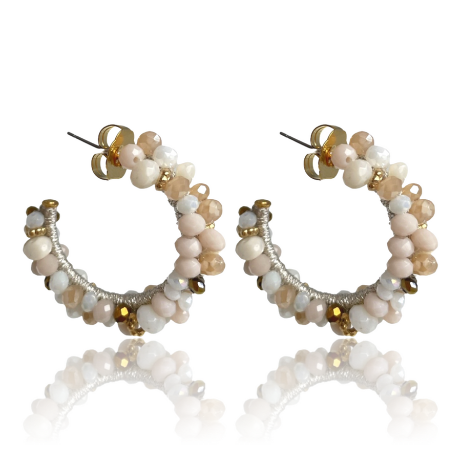 Bibi Marini Bouquet Hoop Earrings in Pearls