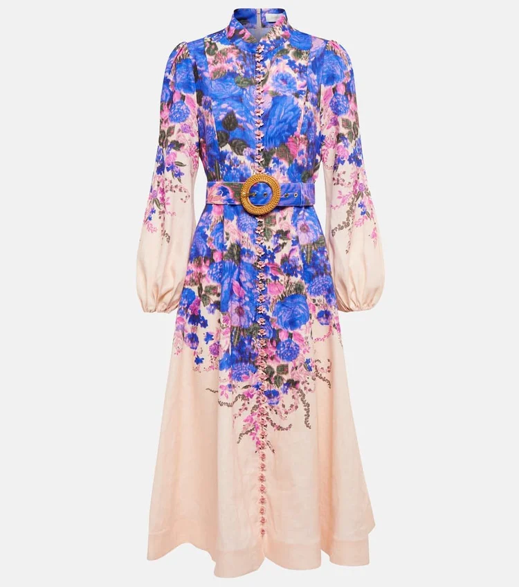 knee length dresses for ladies Acacia midi shirt dress ZIMMERMANN Multicolor