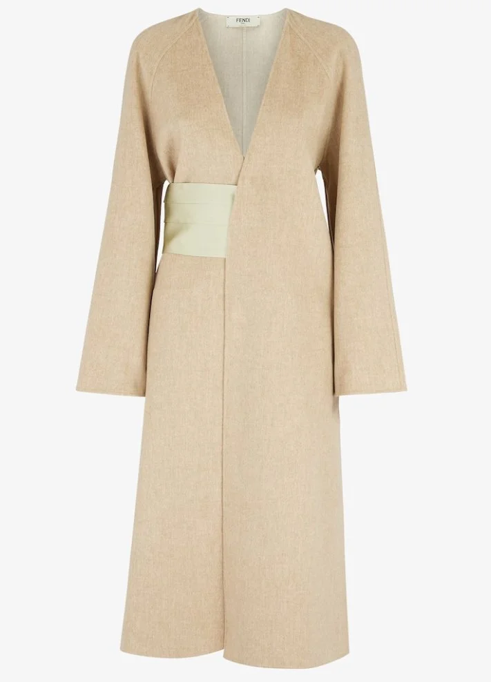 Fendi Wool Overcoat in Navy