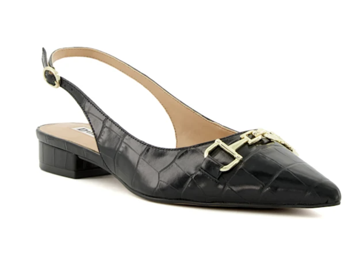 Dune Hopeful Snaffle-Trim Flat Slingback Pumps