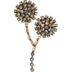 Marni Flower Embellished Strass Brooch