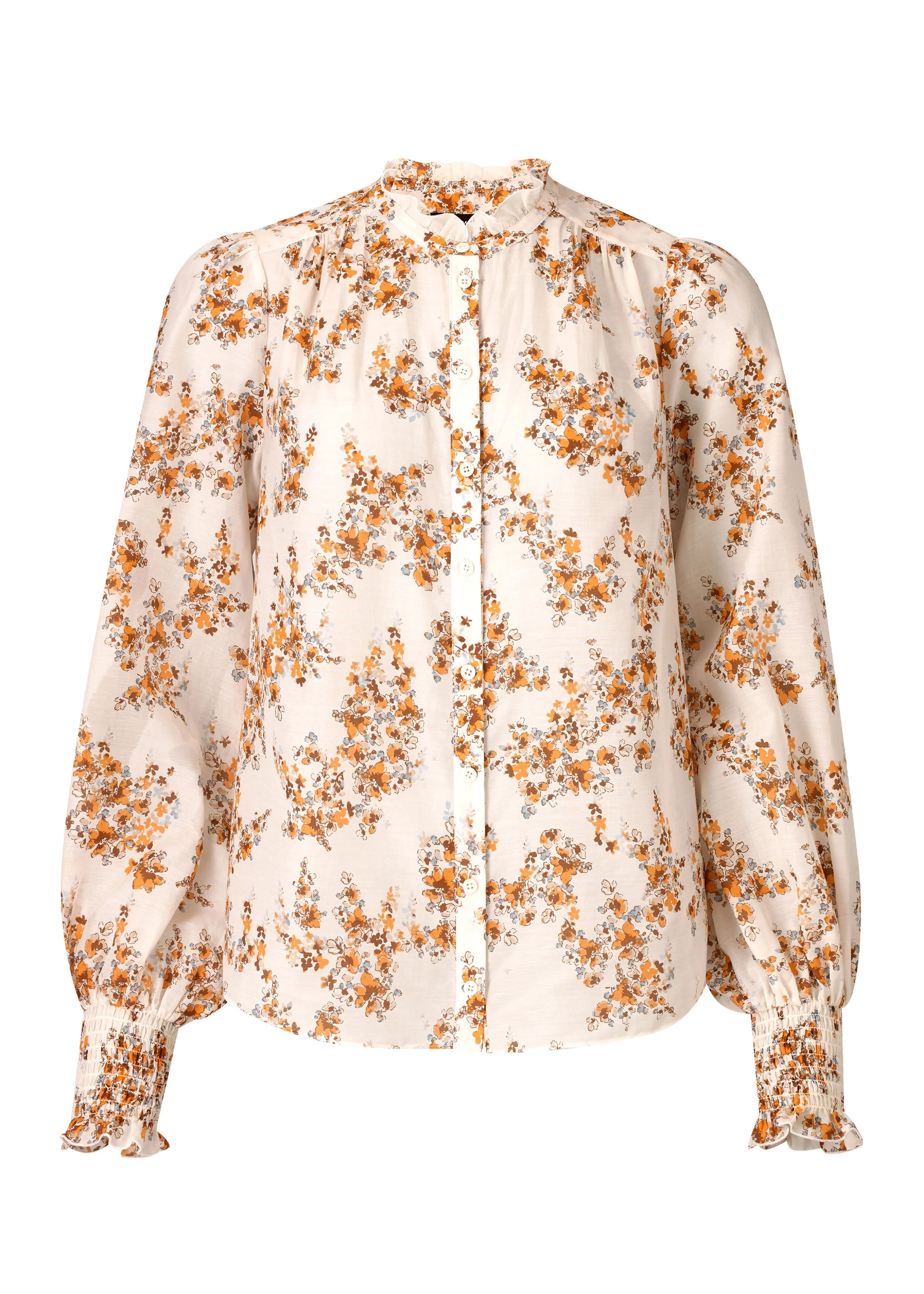 ME and EM Wisteria Floral-Print Cotton Blouse