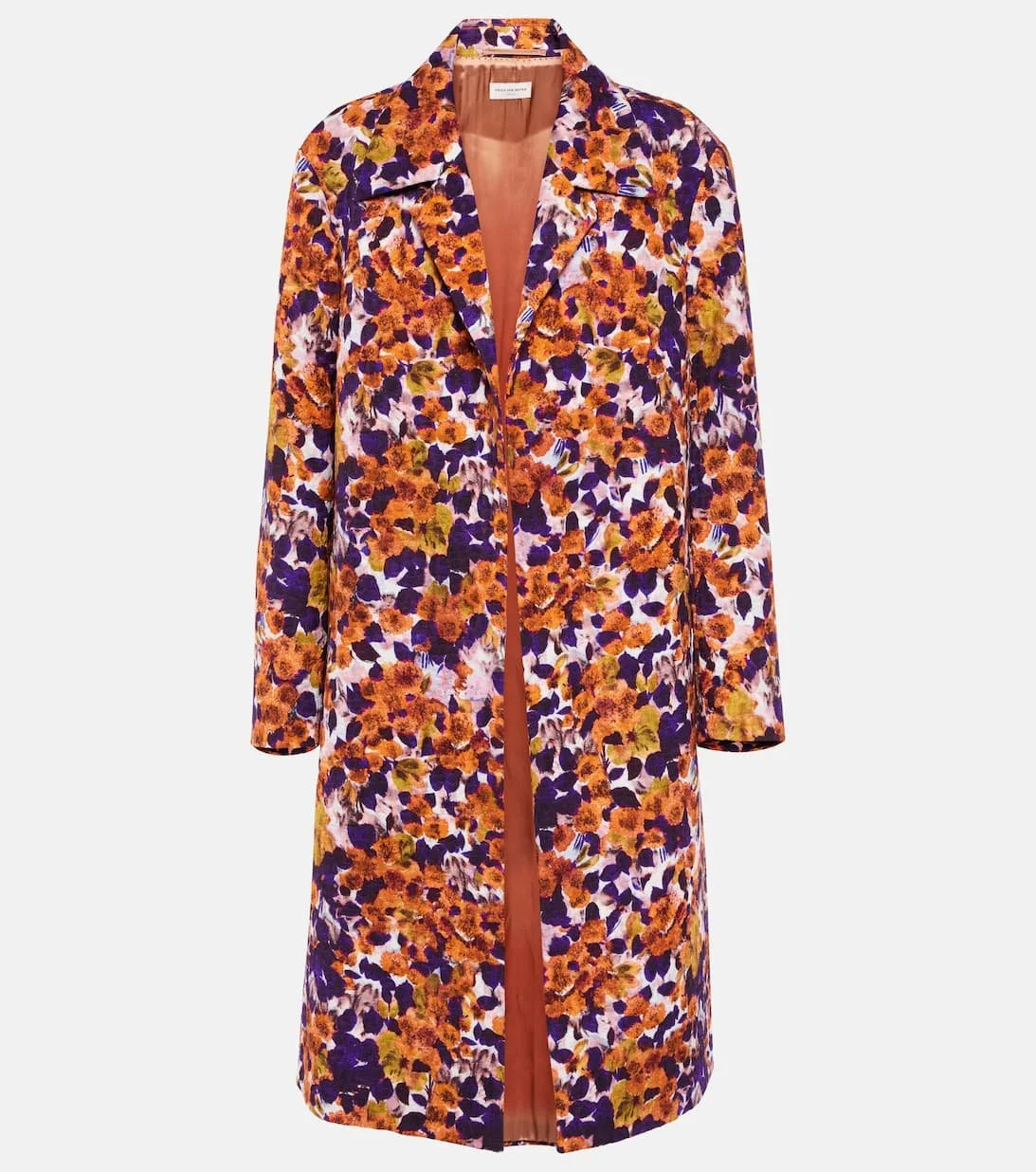 Dries Van Noten Rolta Coat in Orange Floral Print