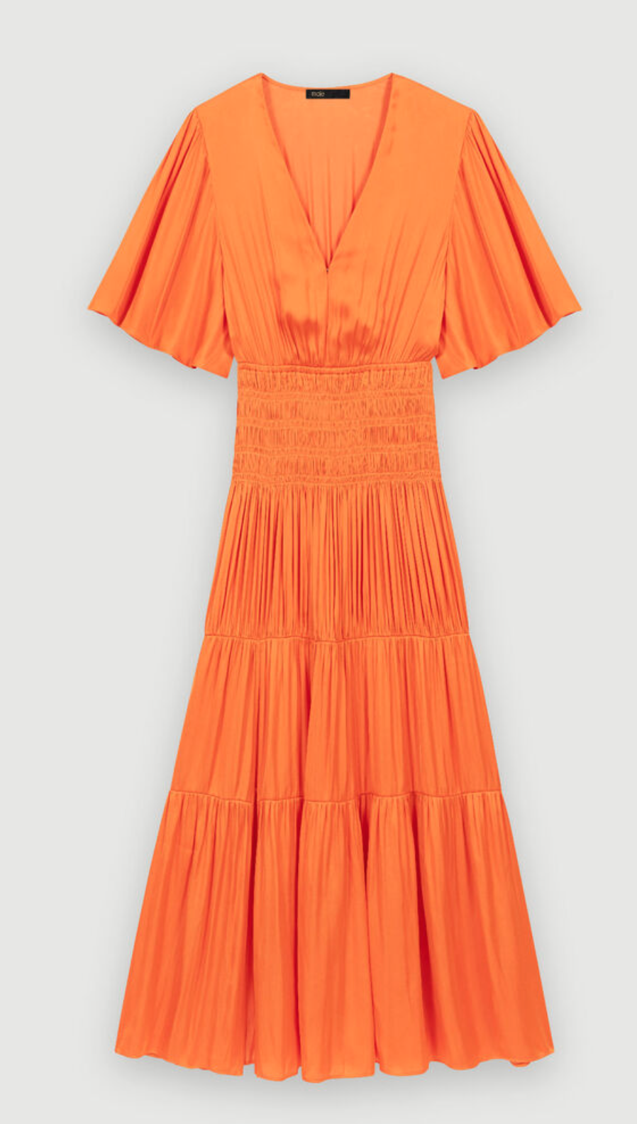 Maje Tiered V-Neck Midi Dress