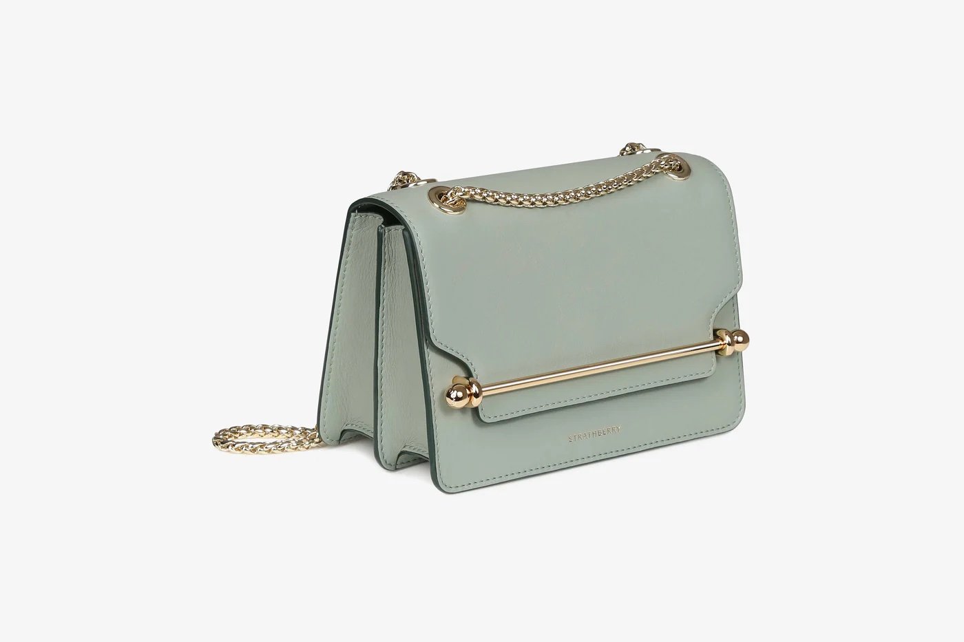 Strathberry 'crescent On A Chain' Crossbody Mini Bag in Green