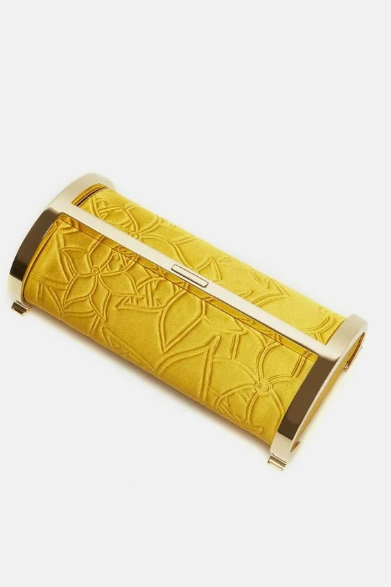 Carolina Herrera Metropolitan Insignia Clutch in Yellow